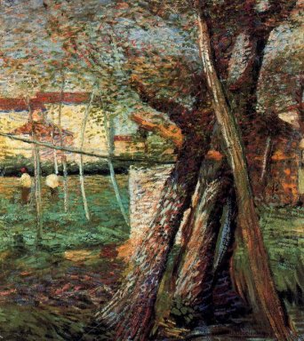 Campagne avec des arbres 1908