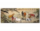 Huit Chevaux-Play (coloré) - peinture chinoise