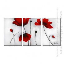 Hand-painted Floral Oil Painting - Set of 3