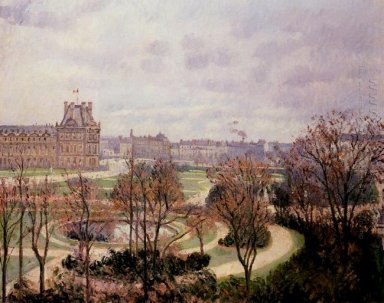 Uitzicht op de jardins des tuileries ochtend 1900