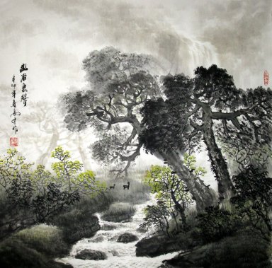 Árvore, Rio - Pintura Chinesa