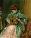 Frau mit einer Gitarre 1897 ein