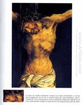 Cristo en detalle cruzado desde el panel central de la crucifixi