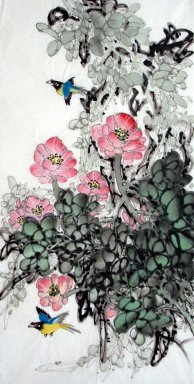 Vogels&Bloemen - Chinees schilderij