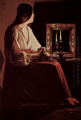 Repentant Madeleine Aussi appelé Magdalene et deux flammes 1643