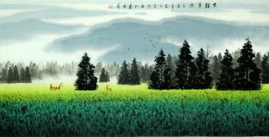 En landsbygd - kinesisk målning