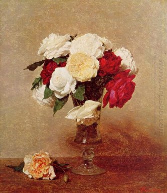 Rosas em um vidro provindo 1890