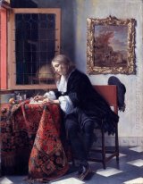Hombre escribiendo una carta