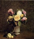 Roses In A White Porcelin Vase 1874