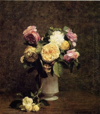 Rosas em um vaso branco Porcelin 1874