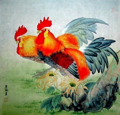Kyckling - kinesisk målning