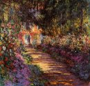 Pathway I Monet S trädgård i Giverny 1902