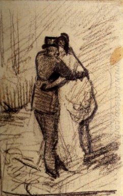 Мужчина и женщина смотреть со стороны задней 1886