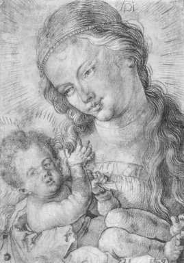 madonna y niño en mitad de la longitud