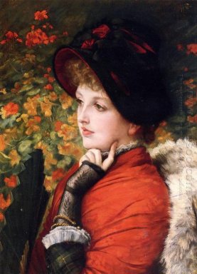 Type Beauty Portret van Mevrouw Kathleen Newton In Een Rode jurk