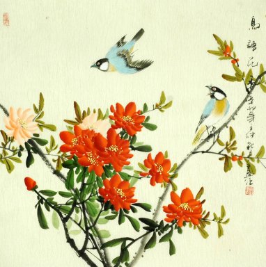 Vogels&Bloemen - Chinees schilderij