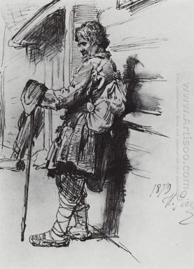 Um mendigo com um saco 1879