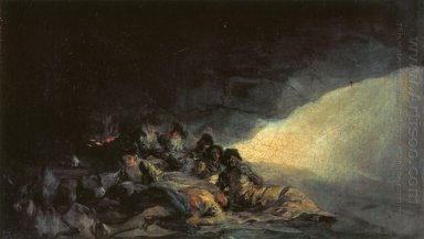 Vagabonds vilar i en grotta 1800