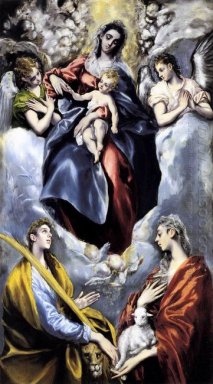 La Vergine con Bambino e San Martina E St Agnes 1599