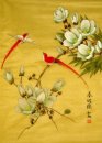 Magnolia & pássaros - pintura chinesa