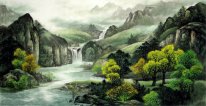 Paesaggio con cascata - Pittura cinese