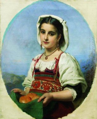 Молодая итальянская с кислыми апельсинам