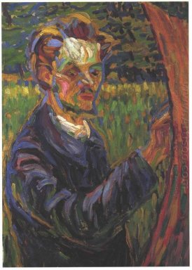 Retrato de Erich Heckel en el caballete