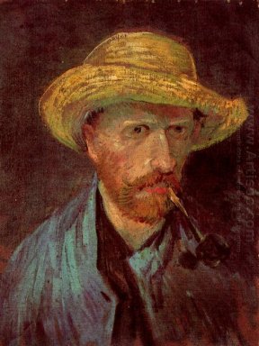 Self Portrait With Straw Hat And Pipe 1887