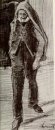 Homem órfão com picareta em seu ombro 1883