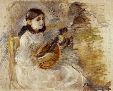 Flicka spela Mandolin