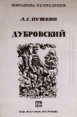 Abdeckung für den Roman von Alexander Puschkin Dubrowskijs 1919