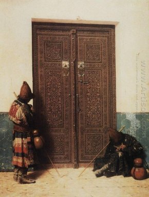 À la porte d\'une mosquée 1873