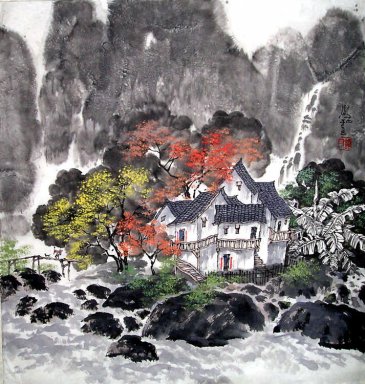 Un pequeño pueblo - la pintura china