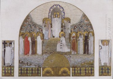 Am Steinhof Церковь Мозаика дизайн для главного алтаря 1905