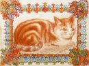 GINGER CAT IN DECORATION