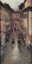 A Street Florence In The Rain 1888