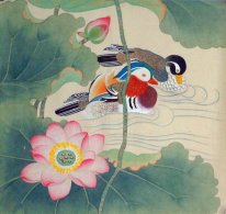 Canard mandarin - Peinture chinoise