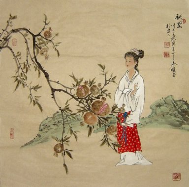 Mooie Dame - Chinees schilderij