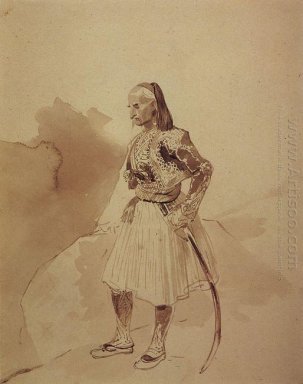 Portrait Of A Yunani Insurgent Theodore Kolokotroni