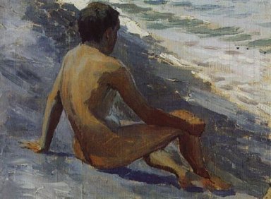 Pojke på stranden 1895