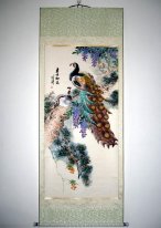 Peacock - Monterad - kinesisk målning