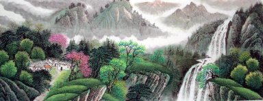 Montagne et cascade - Peinture chinoise