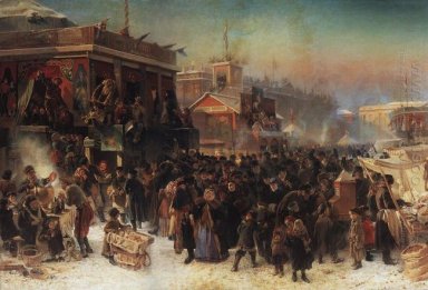 Messestände Auf Admiralitätsplatz Sankt Petersburg 1869