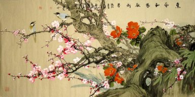 Plum & Birds - Peinture chinoise