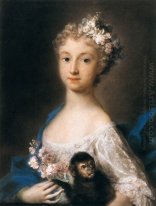 Jeune fille avec un singe