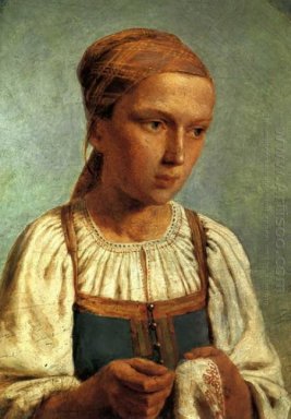 A Peasant Girl with Embroidery
