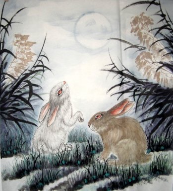 Кролик - китайской живописи