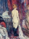 Nude Stehen vor einem Spiegel 1897