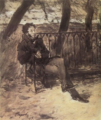 Alexander Pushkin en un parque de 1899
