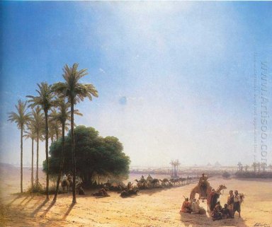 Wohnwagen in der Oasis Ägypten 1871